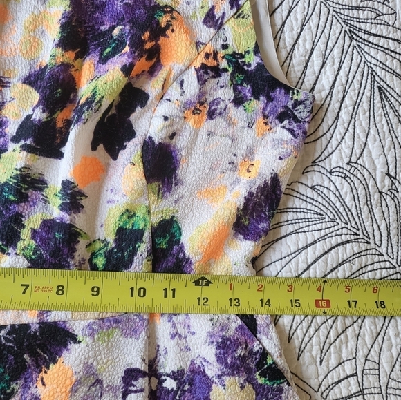 MAEVE By Anthro Neon Floral Print Fit and Flare Dress Size 4 - Picture 9 of 13